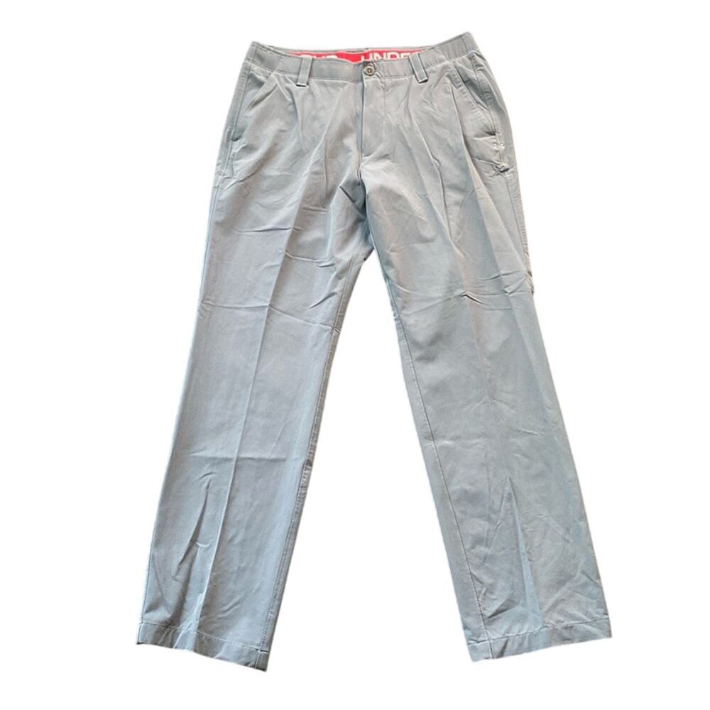 UNDER ARMOUR Chino Mens Sz 32 Grey Straight Leg Athletic